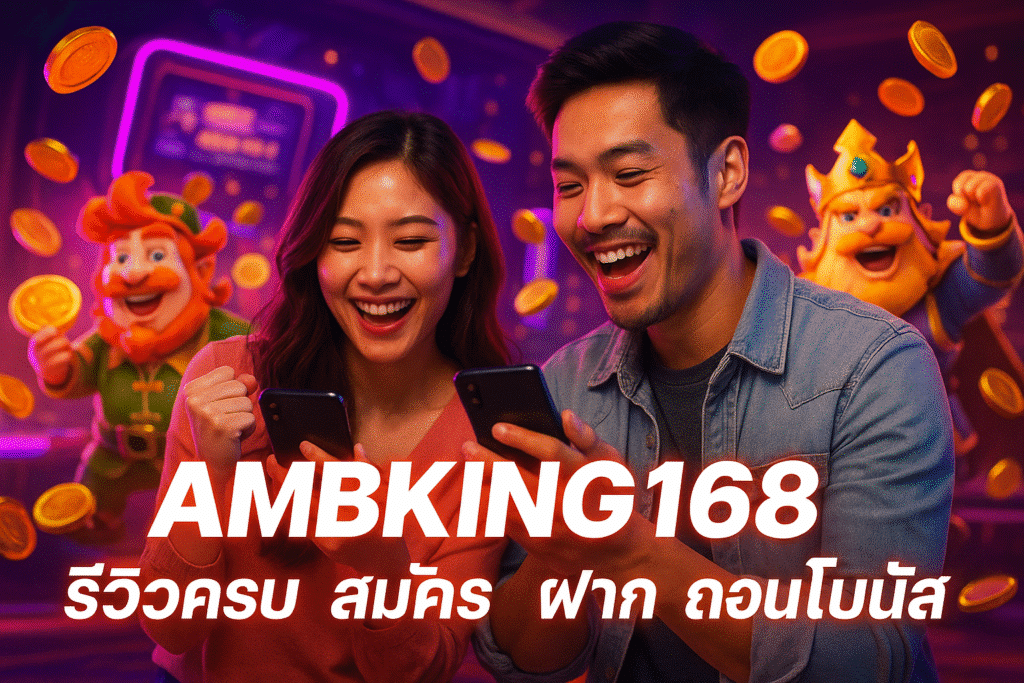 AMBKING168 รีวิวครบ สมัคร ฝาก ถอน โบนัส